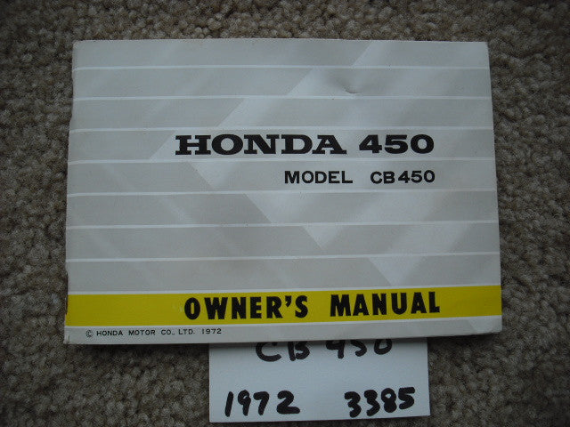 Honda CB450K5 1972 Owners Manual