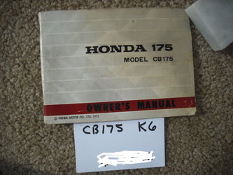 Honda CB175K6 Owners Manual 3398