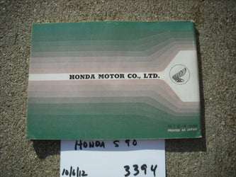 Sold ebay 10/14/16 $79.00Honda Super 90 Honda S90 Owners Manual 3394