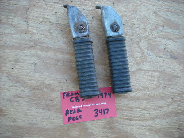 Honda CB360 CL360 Rear footpegs with rubber covers sku 3417