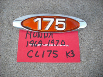Honda CL175K3 Orange Sidecover badge 3467
