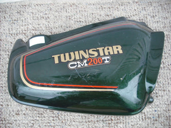 Honda CM200T Twin Star Candy Holly Green Right sidecover 83540-419-000 sku 3477