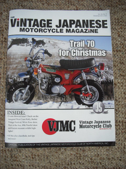 VJMC Magazine Honda CT70 The Trail 70 December, 2012 sku 3479 Free Shipping to USA