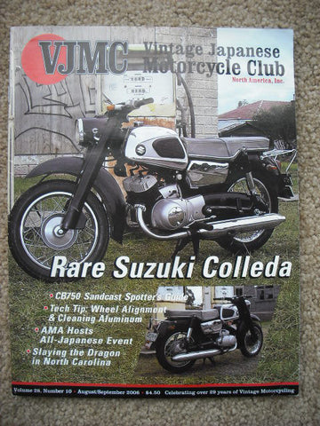 VJMC Magazine Suzuki Colleda 250TA  August 2006 sku 3382  Free Shipping to USA
