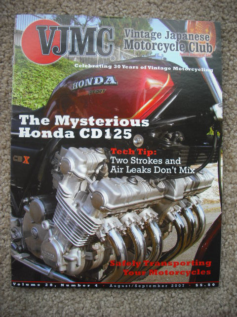 Sold Ebay 9/12/17 VJMC Magazine Honda CBX Engine Closeup August 2007