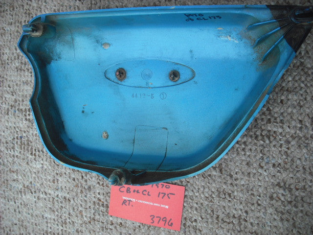 Sold Honda CB175  CL175 Right  blue sidecover  part no 17231-315-000