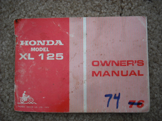 Honda XL125 K2 Owners Manual sku 1483