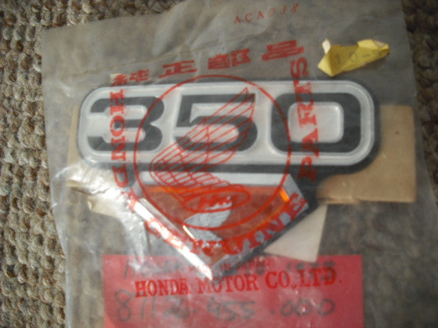 Sold Honda CB350 CL350 Left NOS Sidecover Badge 87126-455-000