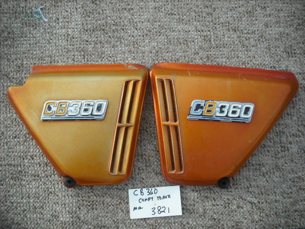 Honda CB360 Sidecover Pair Candy Topaz Orange