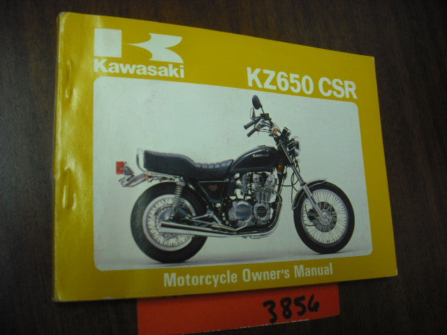 Kawasaki KZ650CSR NOS owners manual 1980 part 99920-1108-02 sku 3856