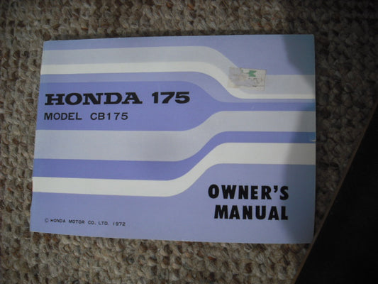 Honda CB175K7 1973 NOS New Manual sku 3849