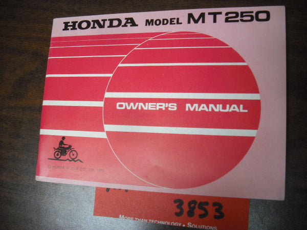 Honda MT250 Owners Manual NOS 1973 sku 3853