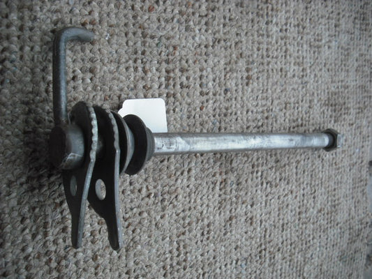 Suzuki 1974 TC100 TS100 Axle with adjusters and nut  3843