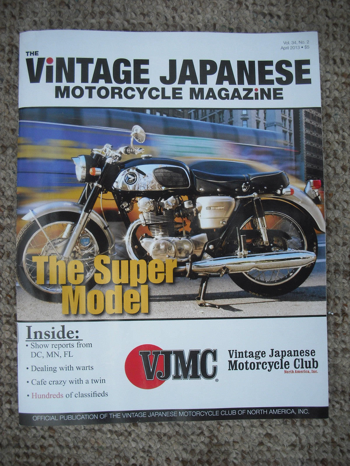 Sold on Ebay 1282017 VJMC Magazine  Honda CB450 K0 Black Bomber  April 2013