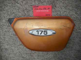 Honda CL175 1970 rt sidecover candy  topaz orange with badge