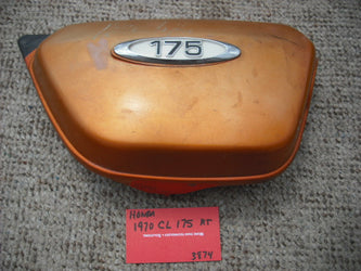 Honda CL175 1970 rt sidecover candy  topaz orange with badge