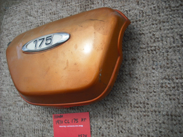 Honda CL175 1970 rt sidecover candy  topaz orange with badge