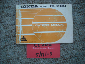 Sold Honda CL200 1974 Owners Manual