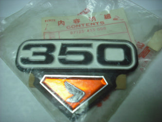 Honda CB350 CL350 Right NOS Sidecover Badge 87125-455-000