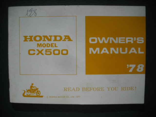 Honda CX500 1978 Owners Manual 3926