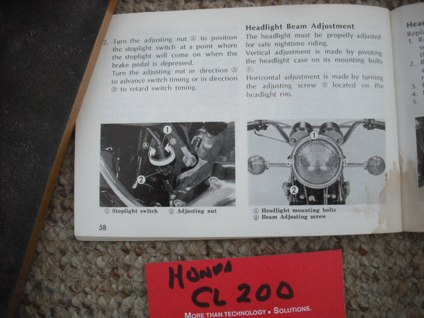 Honda CL200 1974 Owners Manual 3947