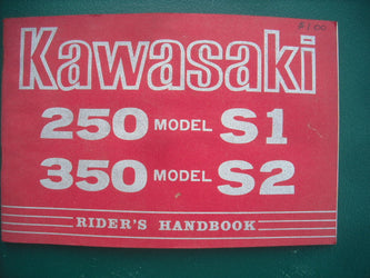 Sold on Ebay 6/2/16 by invoice Kawasaki 250 S1 350S2 Triples Manual 99997-546 sku 3921