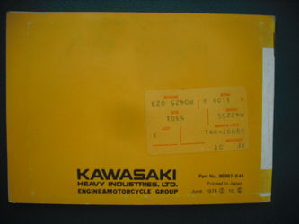 Kawasaki F9-C 350 cc Owners Manual 99997-841 sku 3923