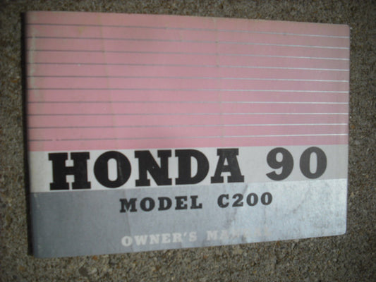Honda C200 90cc Benly Owners Manual 3905