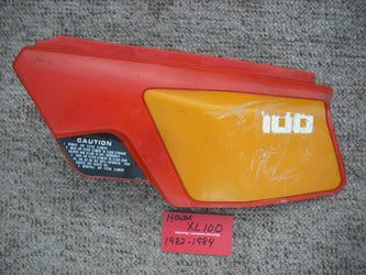 Honda XL100 left red sidecover 1982-1984