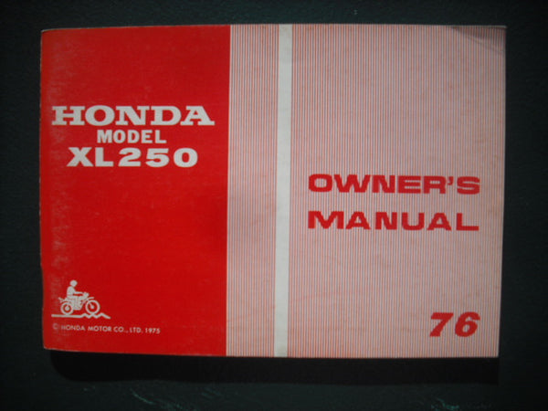 Honda XL250 1976 manual New Old Stock 3931