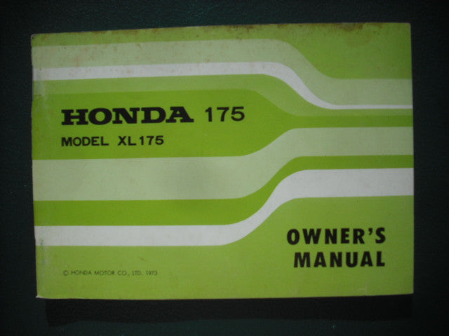 SOLD ebay Honda XL175 1973 Owners Manual sku 3930