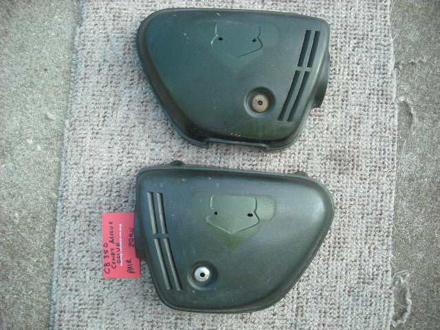 Honda CB350 K3 K4 Sidecover PAIR Candy Baccus Olive 3934