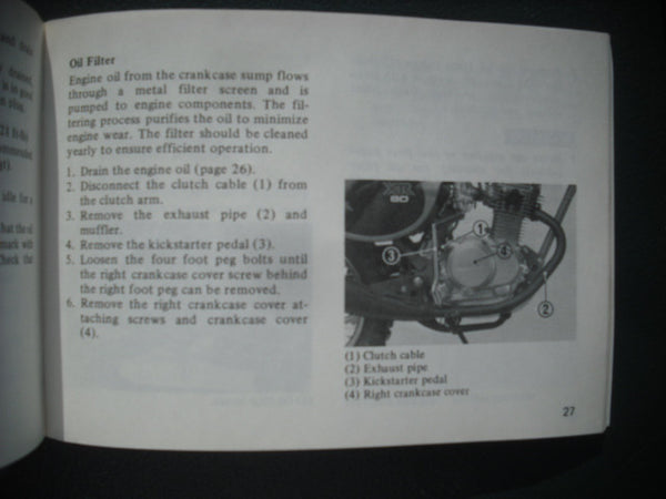 Honda  XR80 1979 NOS Manual sku 3937