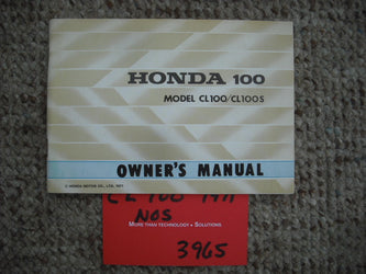 Honda  CL100 K2 NOS Manual 3965