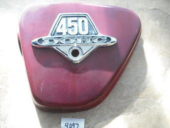 Sold Honda CB450 red left sidecover 4097
