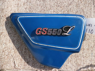 Suzuki GS550L rt blue sidecover with badge 47200-R sku 4110