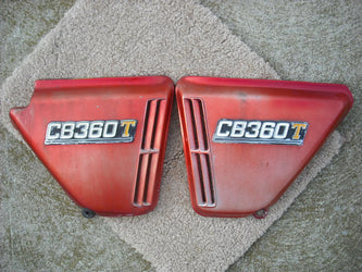 Honda CB360 Sidecover Pair Ruby Red
