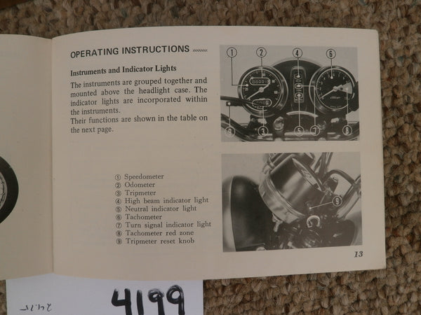 Honda  CB360G 1973 Owners Manual  sku 4199