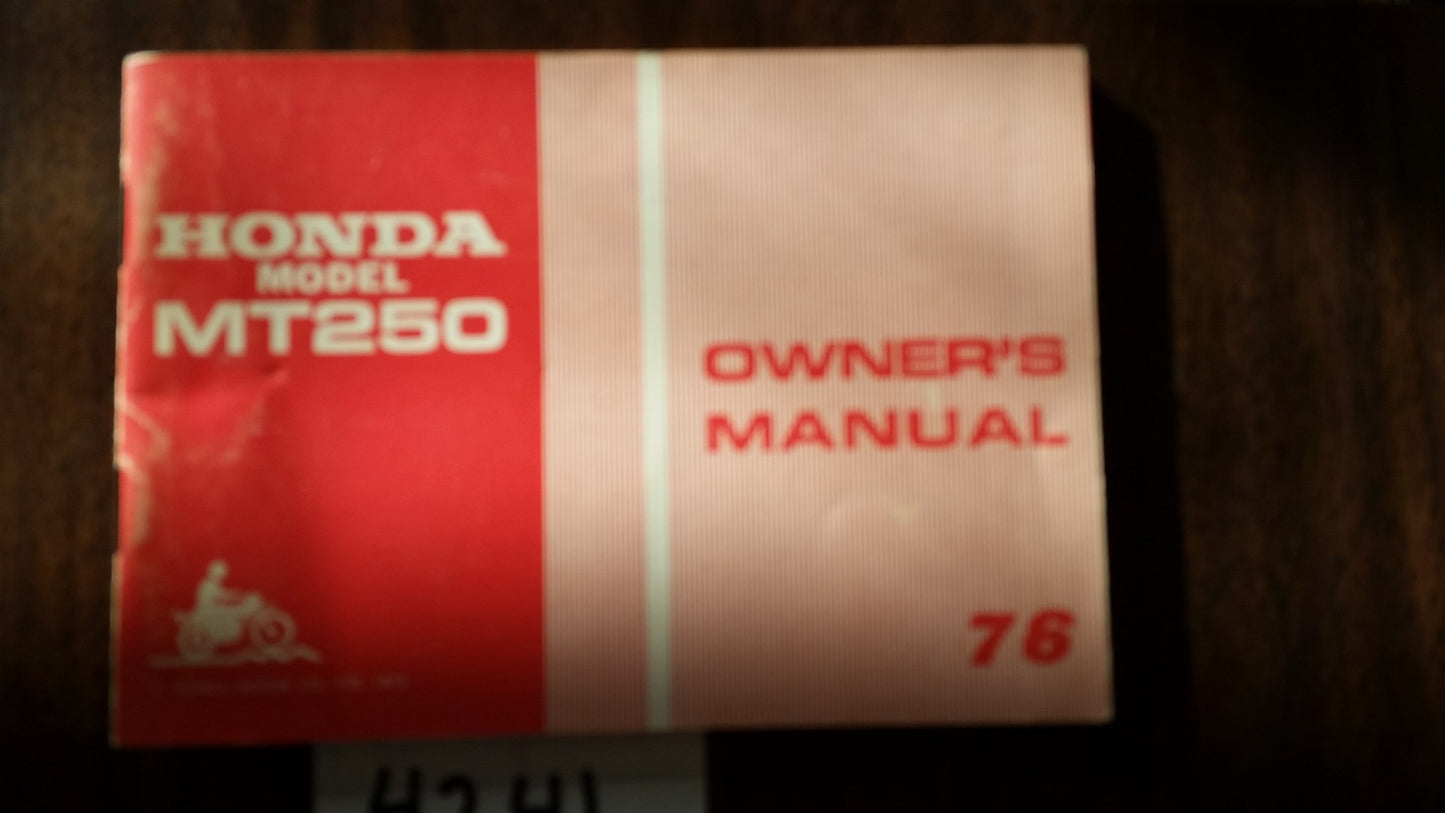 Honda MT250K2 1976 manual