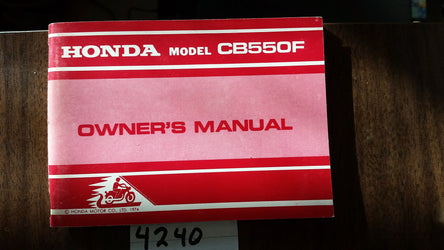 Honda CB550 Four Owners Manual NOS New 4240