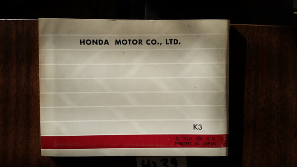 Honda CB175K3 1970 NOS Manual sku 4329
