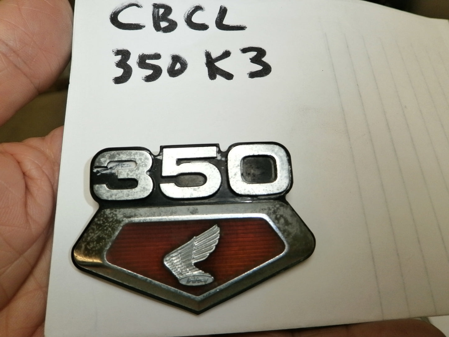 Honda CB350K3 CL350K3 Sidecover Badge  4268