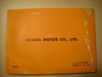 Honda CB360 CB360G  1974 Owners Manual
