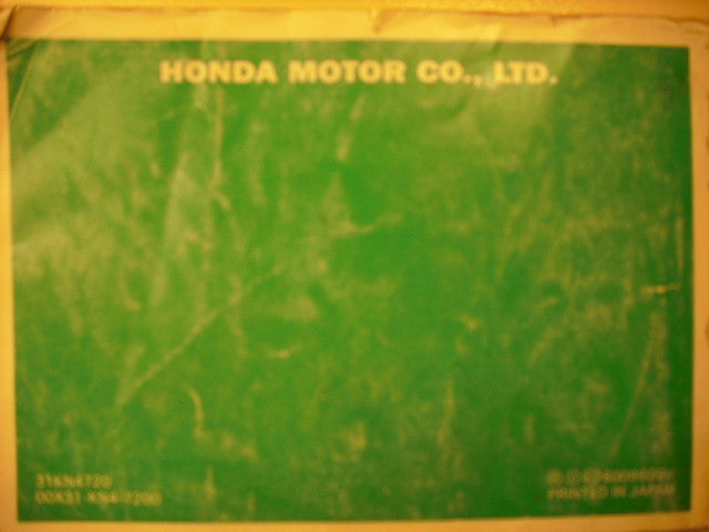 Honda XR100R 1997 Manual sku 1825