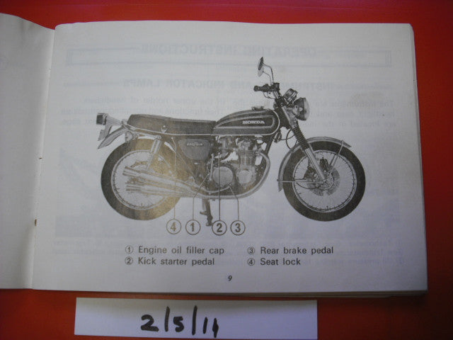 Honda CB550 K1 Owners Manual