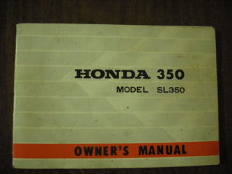 Sold Honda SL350K1 Owners Manual
