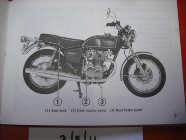 Honda CB500T 1976 Owners Manual 1867