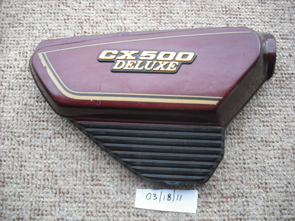 Sold Ebay Pair 0624/19 Honda CX500  Sidecover  Right Candy Presto Red 83500-415-0000 sku 1895