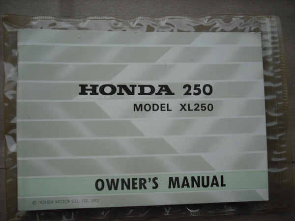 Honda XL250K0 Owners Manual Mint Condition 1840