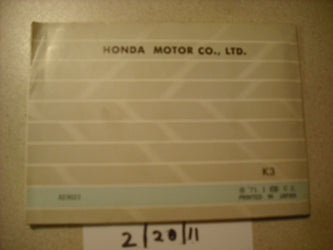 Honda CD175K3 Owners Manual sku 1877